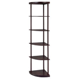 Bonwick 72-inch 5-shelf Corner Bookshelf Cappuccino - Tampa Furniture Outlet