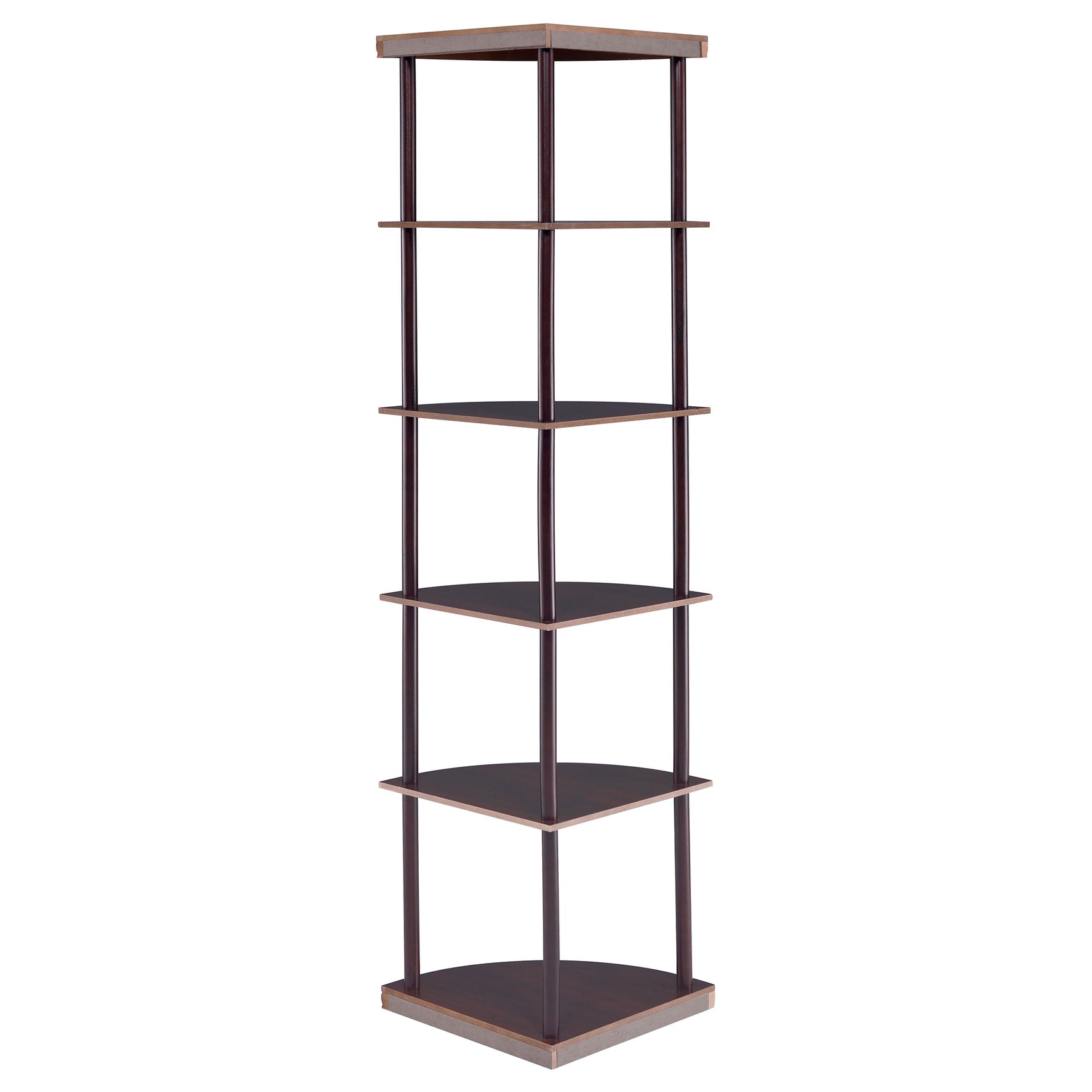 Bonwick 72-inch 5-shelf Corner Bookshelf Cappuccino - Tampa Furniture Outlet