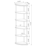 Bonwick 72-inch 5-shelf Corner Bookshelf Cappuccino - Tampa Furniture Outlet