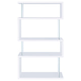 Emelle 63-inch 4-shelf Glass Panel Bookshelf White - Tampa Furniture Outlet