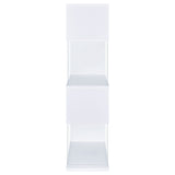 Emelle 63-inch 4-shelf Glass Panel Bookshelf White - Tampa Furniture Outlet