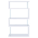 Emelle 63-inch 4-shelf Glass Panel Bookshelf White - Tampa Furniture Outlet