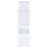 Emelle 63-inch 4-shelf Glass Panel Bookshelf White - Tampa Furniture Outlet