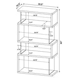 Emelle 63-inch 4-shelf Glass Panel Bookshelf White - Tampa Furniture Outlet