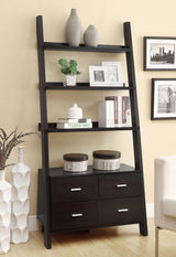 Colella 72-inch 5-shelf Storage Ladder Bookshelf Cappuccino - Tampa Furniture Outlet