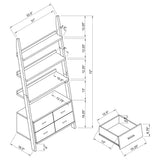 Colella 72-inch 5-shelf Storage Ladder Bookshelf Cappuccino - Tampa Furniture Outlet
