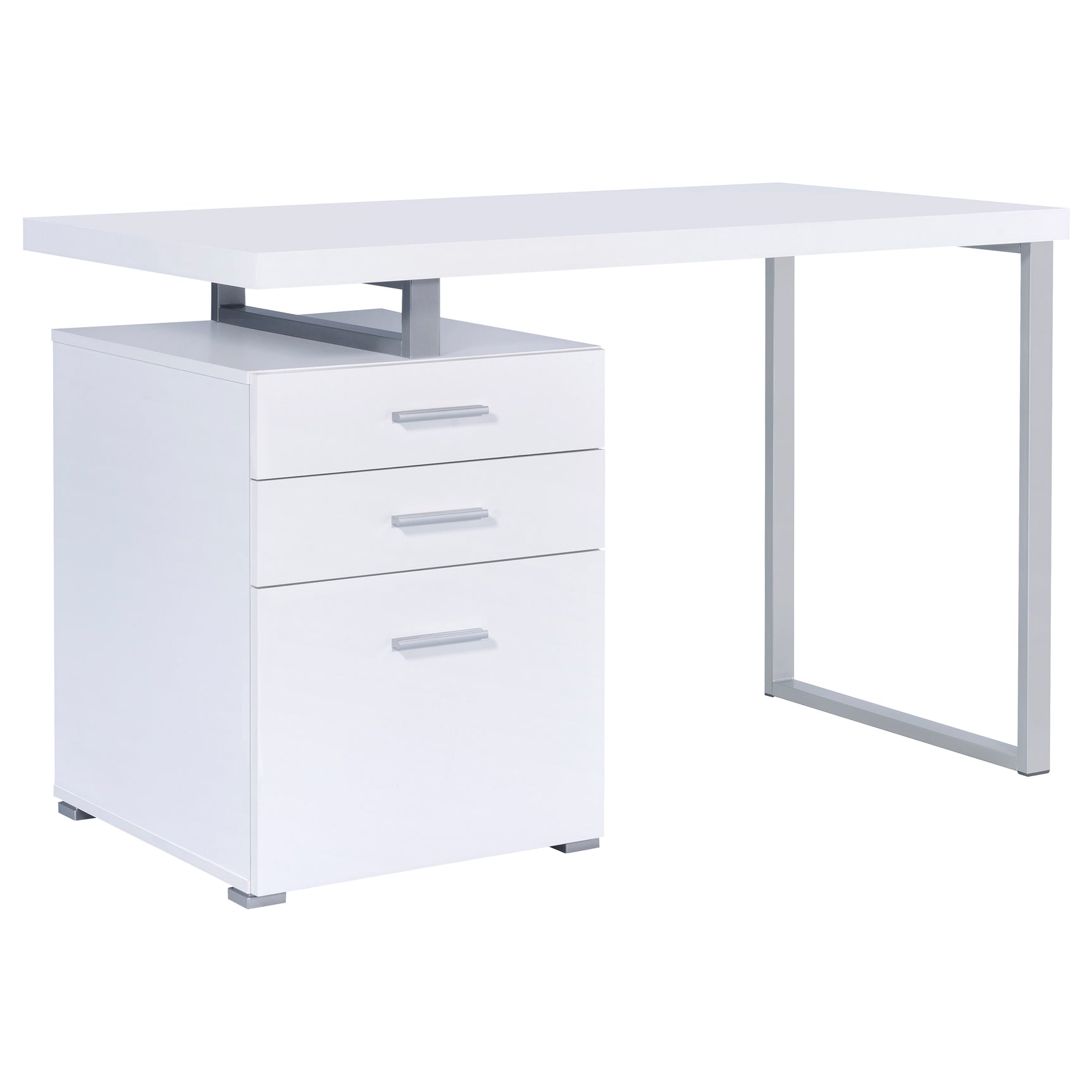 Tampa Furniture Outlet - Coaster - Brennan 47-inch 3-drawer Office Computer Desk White - 800325