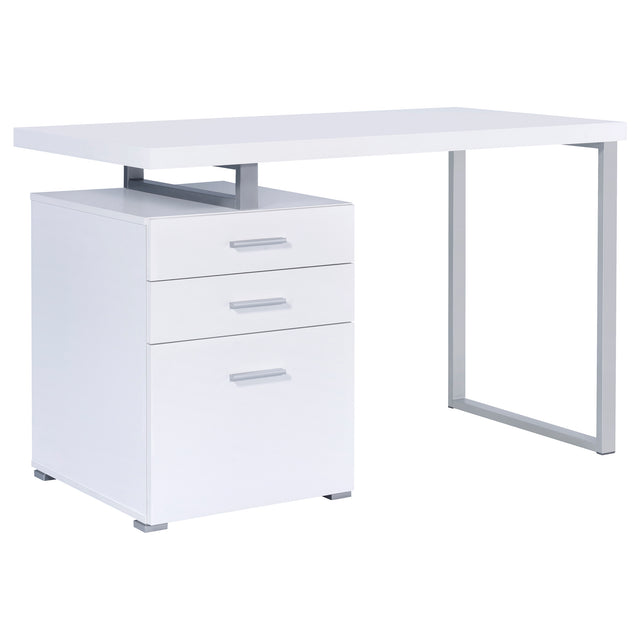 Tampa Furniture Outlet - Coaster - Brennan 47-inch 3-drawer Office Computer Desk White - 800325