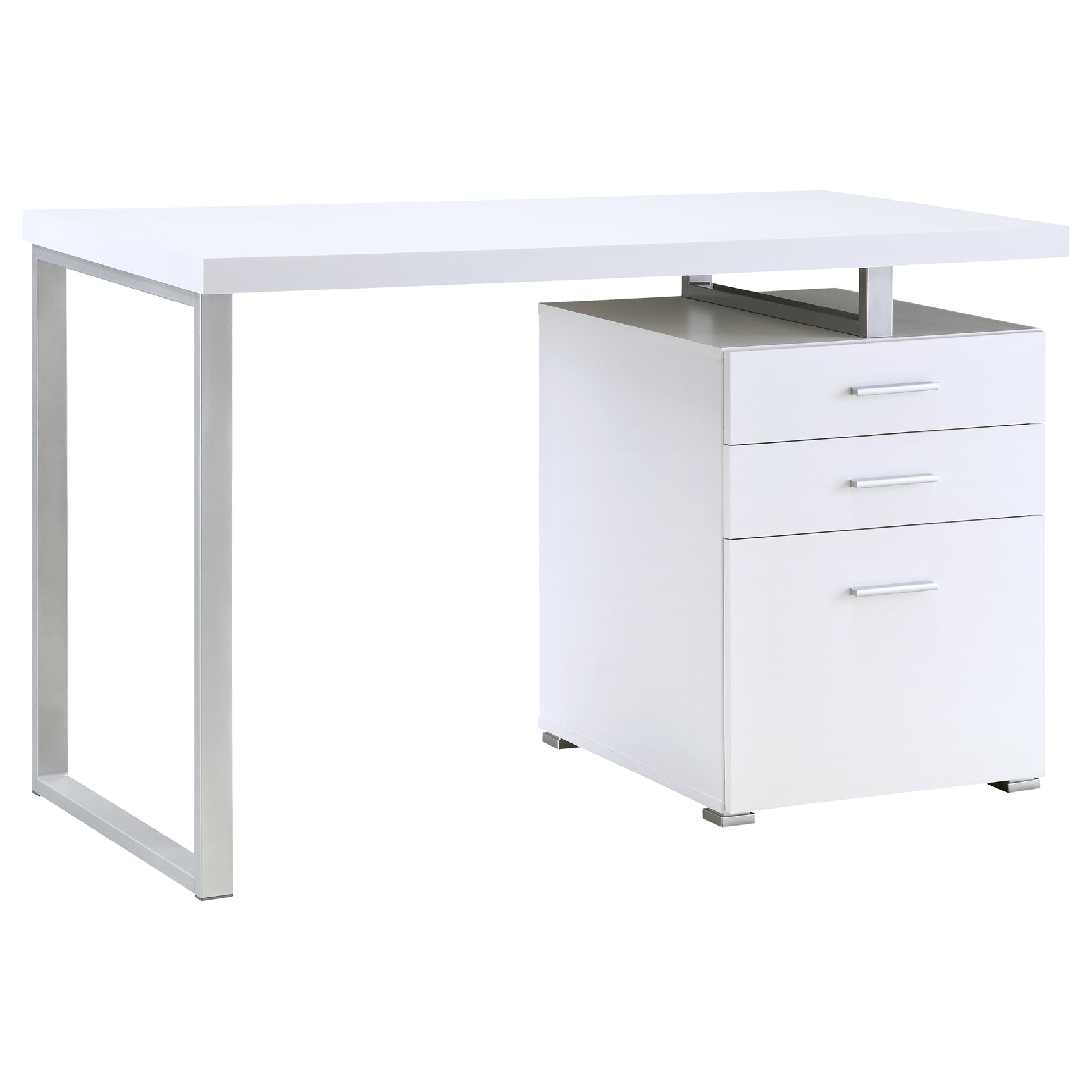 Brennan 47-inch 3-drawer Office Computer Desk White - Tampa Furniture Outlet
