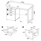 Brennan 47-inch 3-drawer Office Computer Desk White - Tampa Furniture Outlet
