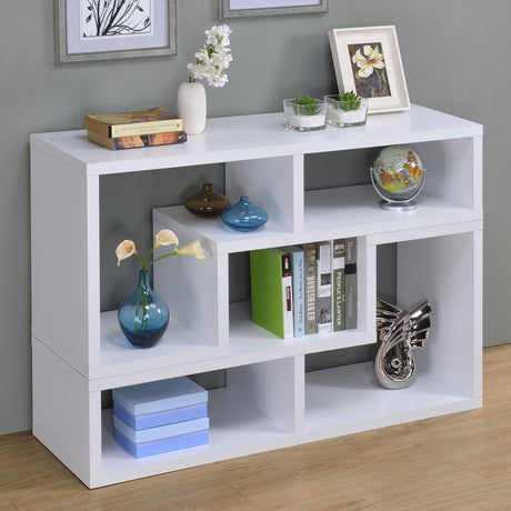 Velma Multipurpose TV Stand and Bookshelf White - Tampa Furniture Outlet