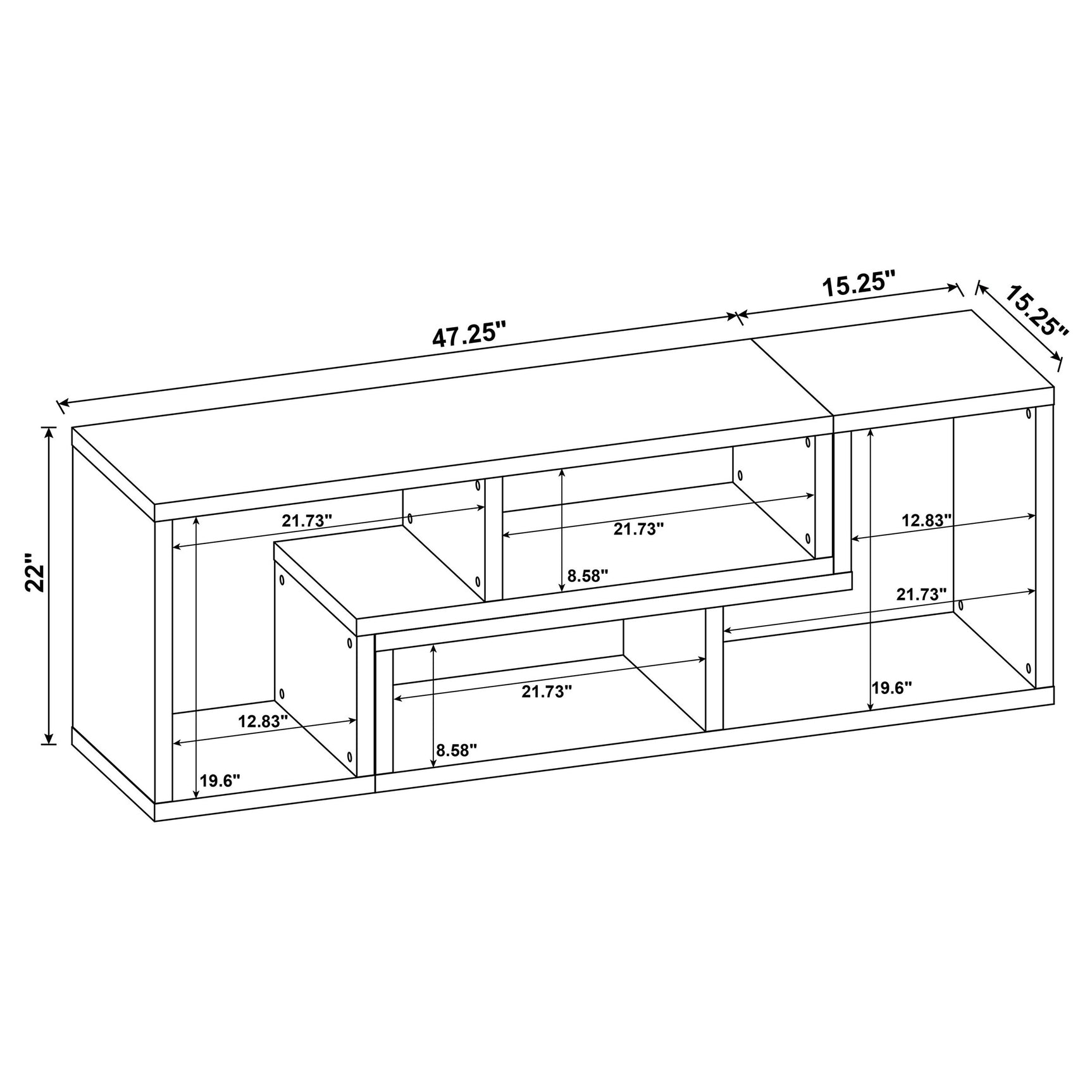 Velma Multipurpose TV Stand and Bookshelf White - Tampa Furniture Outlet