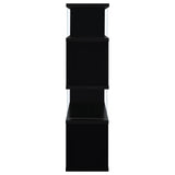Emelle 63-inch 4-shelf Glass Panel Bookshelf Black - Tampa Furniture Outlet