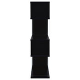 Emelle 63-inch 4-shelf Glass Panel Bookshelf Black - Tampa Furniture Outlet