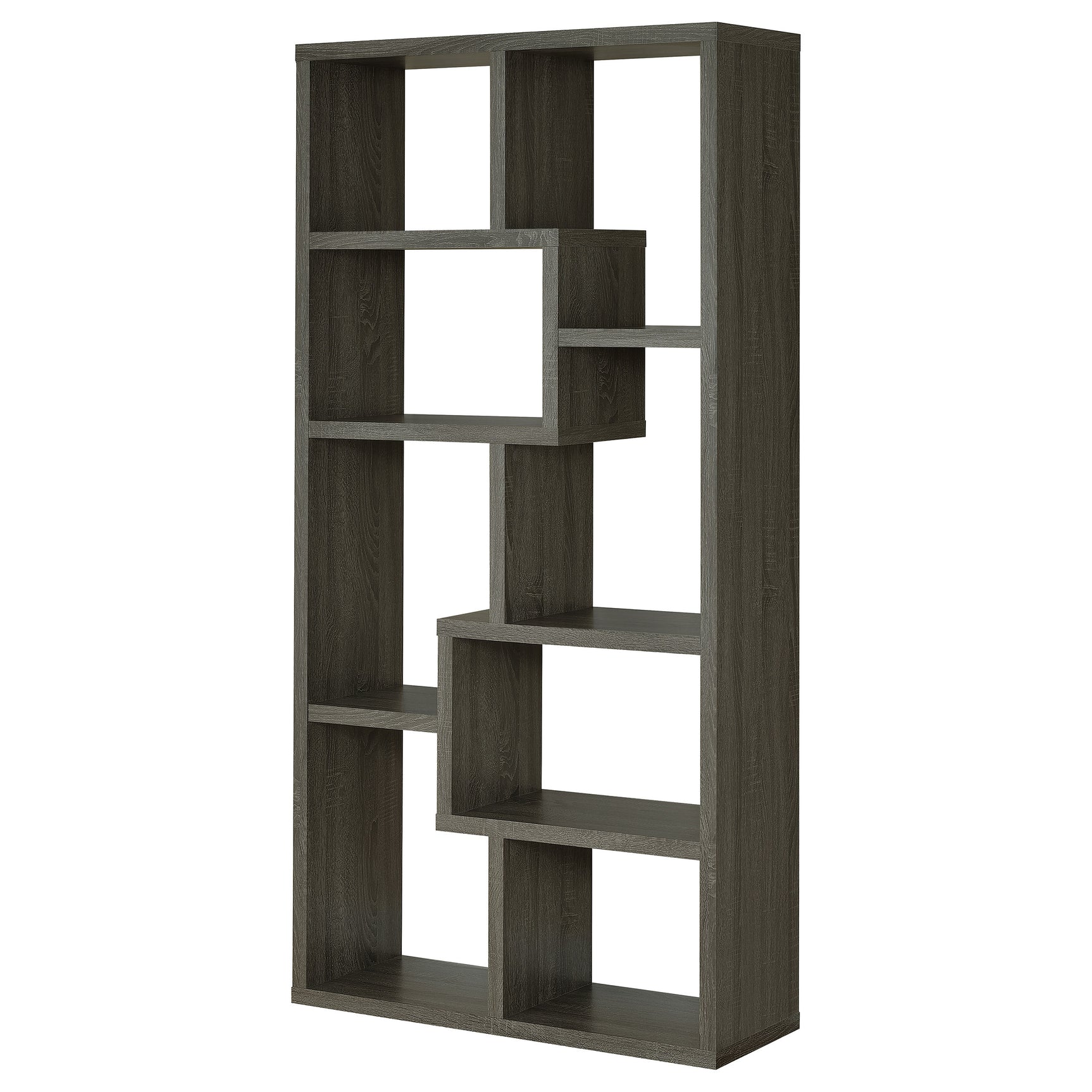 Theo 71-inch 6-shelf Bookshelf Weathered Grey - Tampa Furniture Outlet