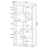 Theo 71-inch 6-shelf Bookshelf Weathered Grey - Tampa Furniture Outlet