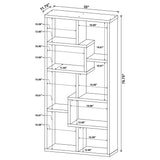 Theo 71-inch 6-shelf Bookshelf Mango