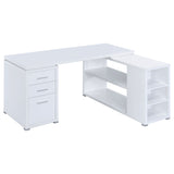 Tampa Furniture Outlet - Coaster - Yvette 60-inch 3-drawer L-Shape Computer Desk White - 800516