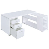 Yvette 60-inch 3-drawer L-Shape Computer Desk White - Tampa Furniture Outlet