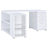 Yvette 60-inch 3-drawer L-Shape Computer Desk White - Tampa Furniture Outlet
