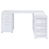 Yvette 60-inch 3-drawer L-Shape Computer Desk White - Tampa Furniture Outlet