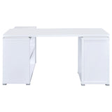 Yvette 60-inch 3-drawer L-Shape Computer Desk White - Tampa Furniture Outlet