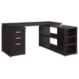 Tampa Furniture Outlet - Coaster - Yvette 60-inch 3-drawer L-Shape Computer Desk Cappuccino - 800517