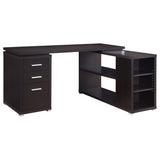 Tampa Furniture Outlet - Coaster - Yvette 60-inch 3-drawer L-Shape Computer Desk Cappuccino - 800517