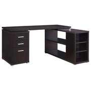 Tampa Furniture Outlet - Coaster - Yvette 60-inch 3-drawer L-Shape Computer Desk Cappuccino - 800517