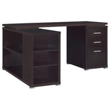 Yvette 60-inch 3-drawer L-Shape Computer Desk Cappuccino - Tampa Furniture Outlet