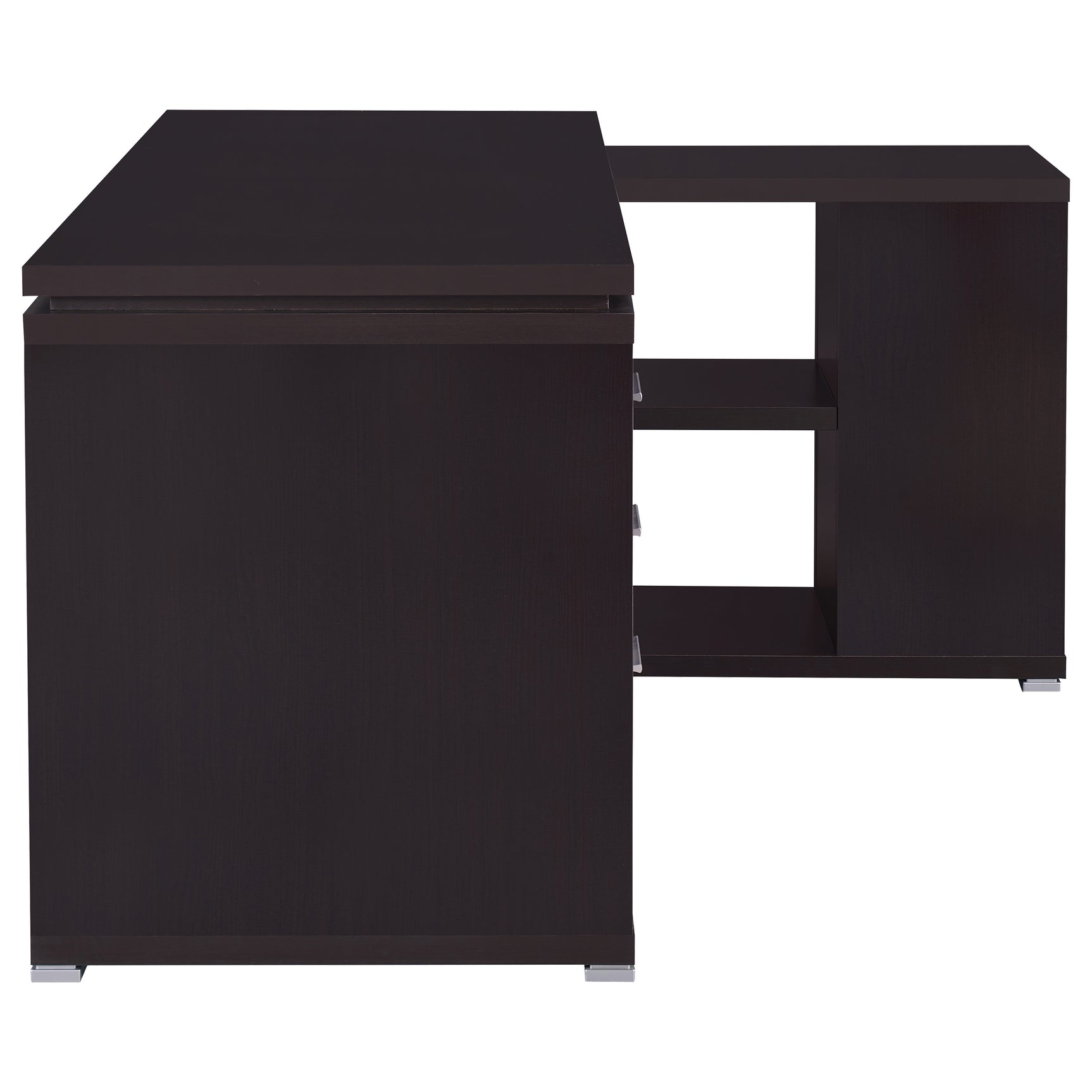 Yvette 60-inch 3-drawer L-Shape Computer Desk Cappuccino - Tampa Furniture Outlet
