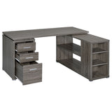 Yvette 60-inch 3-drawer L-Shape Computer Desk Weathered Grey - Tampa Furniture Outlet
