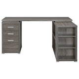 Yvette 60-inch 3-drawer L-Shape Computer Desk Weathered Grey - Tampa Furniture Outlet