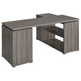 Yvette 60-inch 3-drawer L-Shape Computer Desk Weathered Grey - Tampa Furniture Outlet