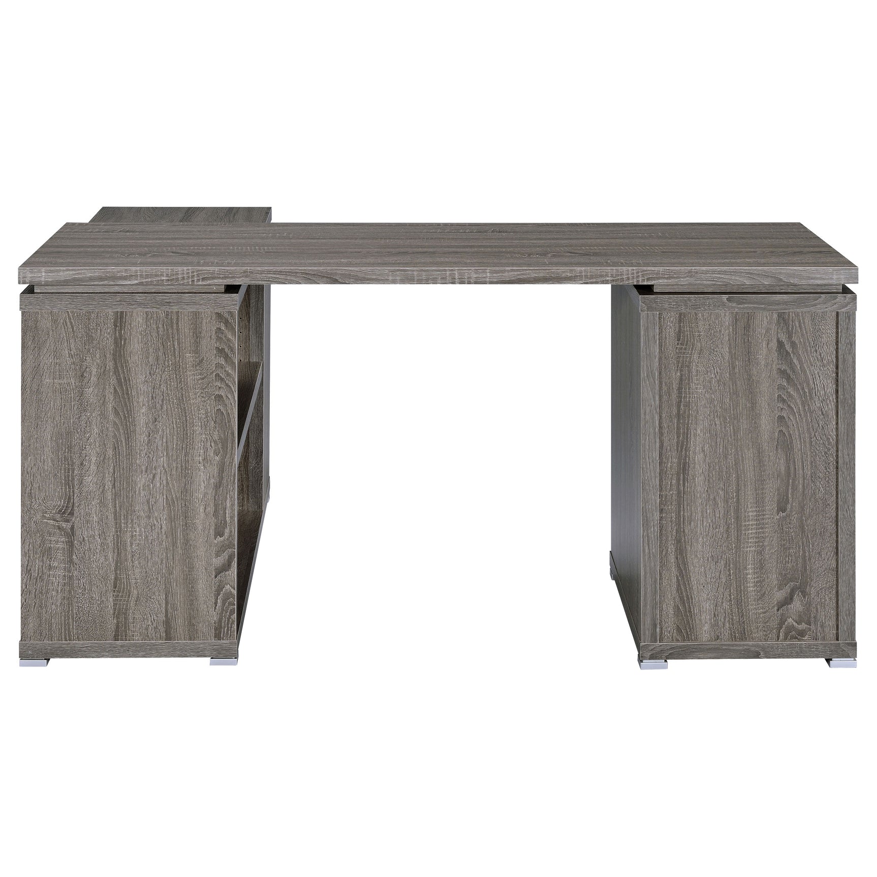 Yvette 60-inch 3-drawer L-Shape Computer Desk Weathered Grey - Tampa Furniture Outlet