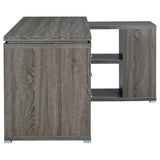 Yvette 60-inch 3-drawer L-Shape Computer Desk Weathered Grey - Tampa Furniture Outlet