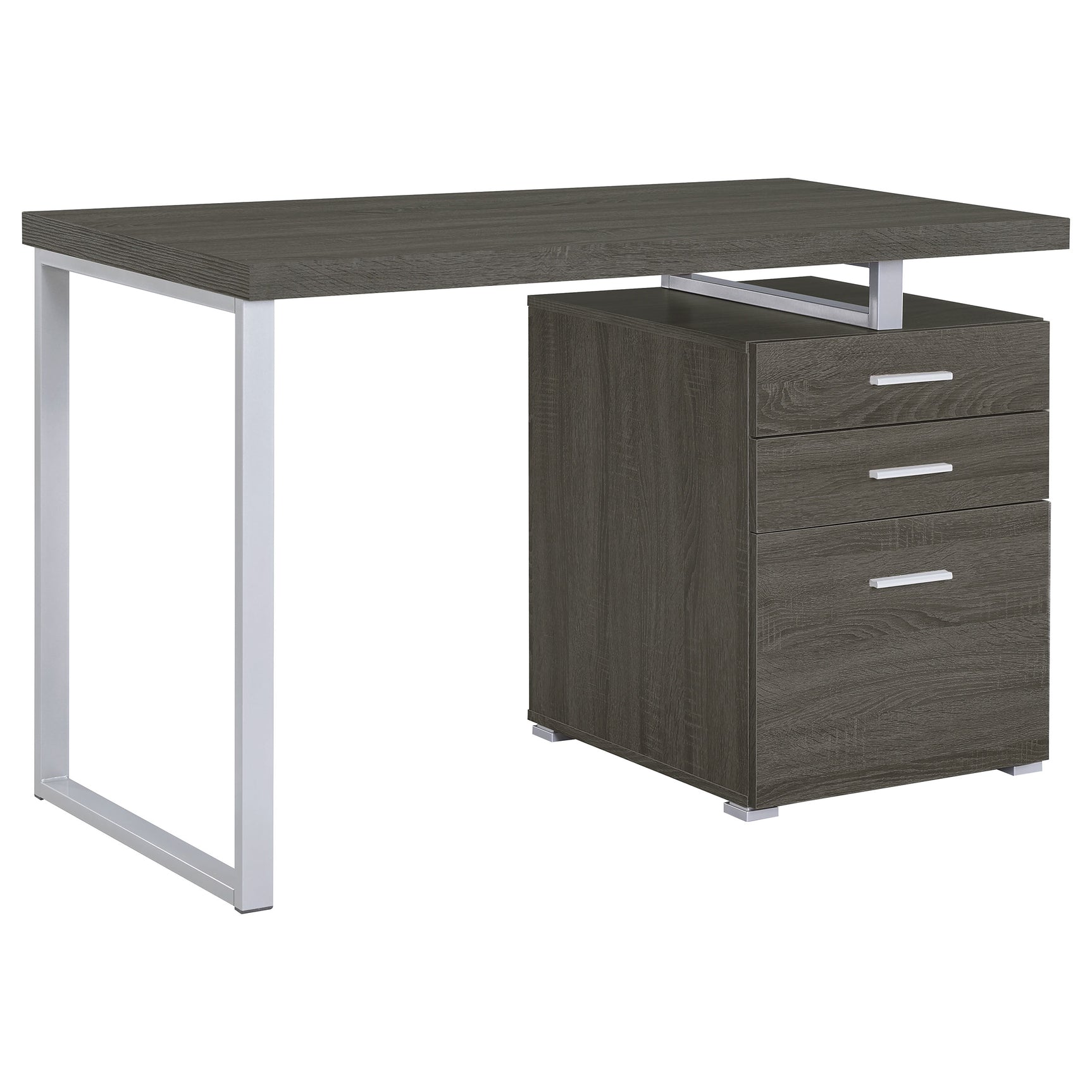 Tampa Furniture Outlet - Coaster - Brennan 47-inch 3-drawer Office Computer Desk Weathered Grey - 800520