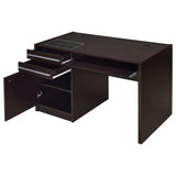 Halston 47-inch 2-drawer Office Desk with Cabinet Cappuccino - Tampa Furniture Outlet