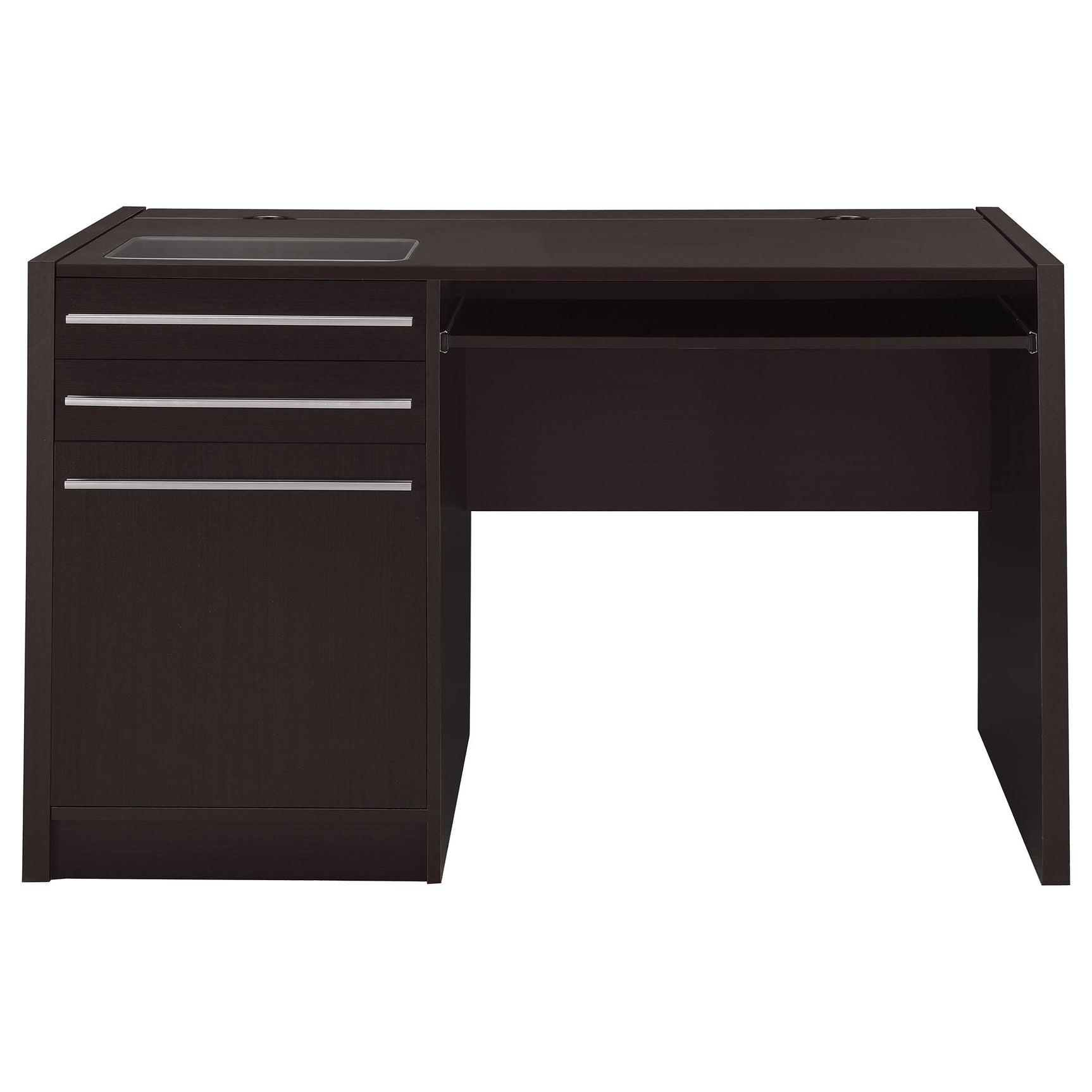 Halston 47-inch 2-drawer Office Desk with Cabinet Cappuccino - Tampa Furniture Outlet