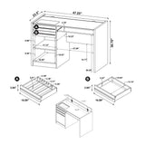 Halston 47-inch 2-drawer Office Desk with Cabinet Cappuccino - Tampa Furniture Outlet
