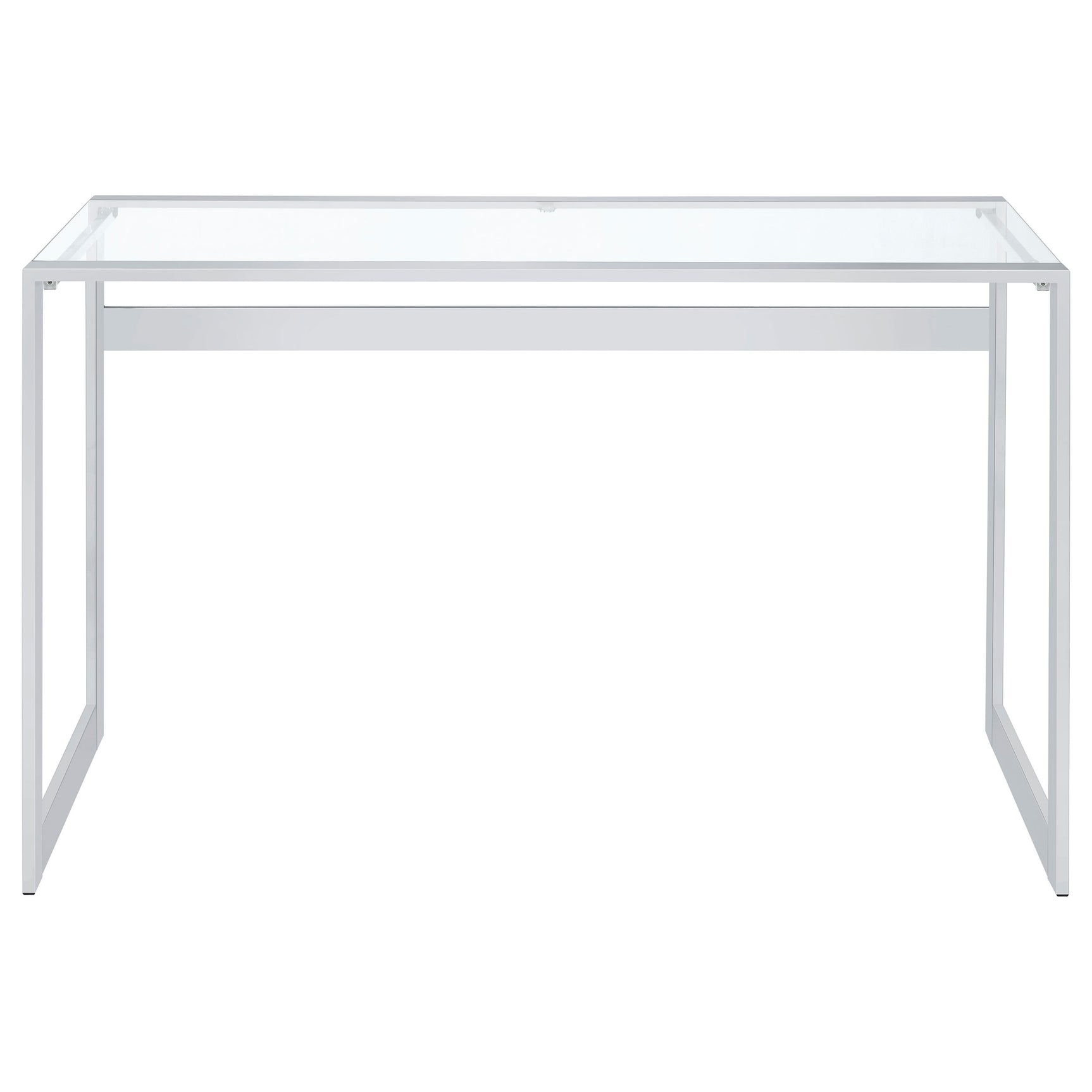 Hartford 47-inch Glass Top Writing Desk Chrome - Tampa Furniture Outlet