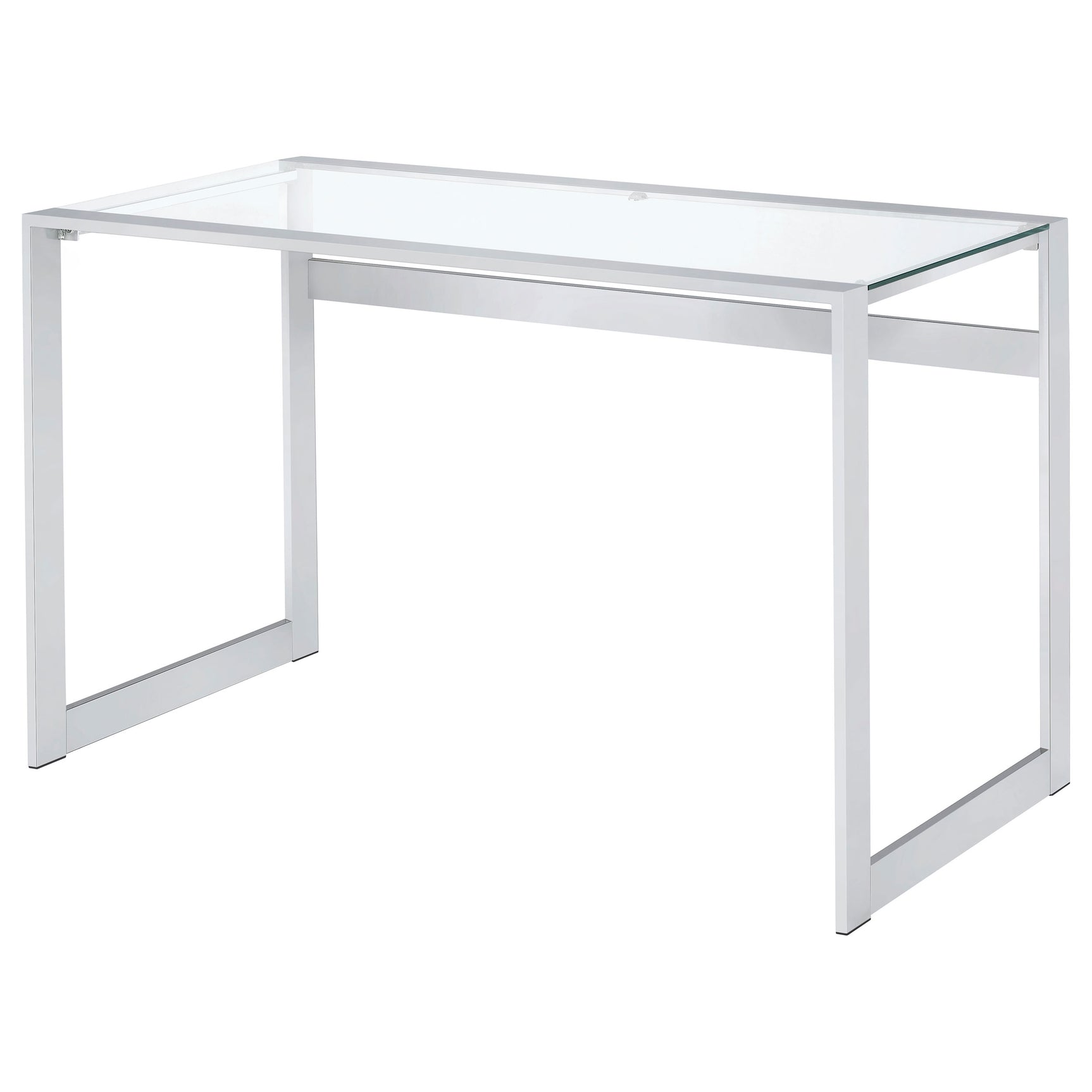 Hartford 47-inch Glass Top Writing Desk Chrome - Tampa Furniture Outlet