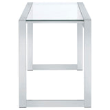 Hartford 47-inch Glass Top Writing Desk Chrome - Tampa Furniture Outlet