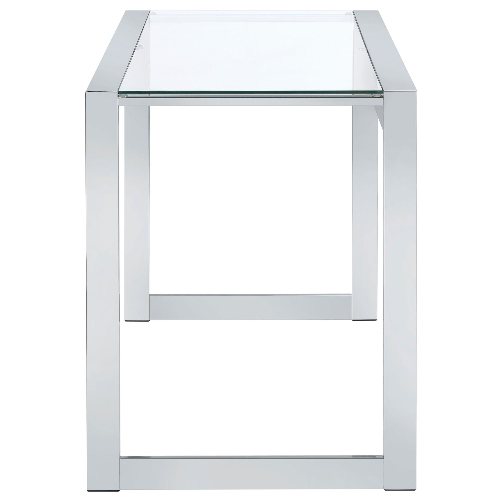 Hartford 47-inch Glass Top Writing Desk Chrome - Tampa Furniture Outlet