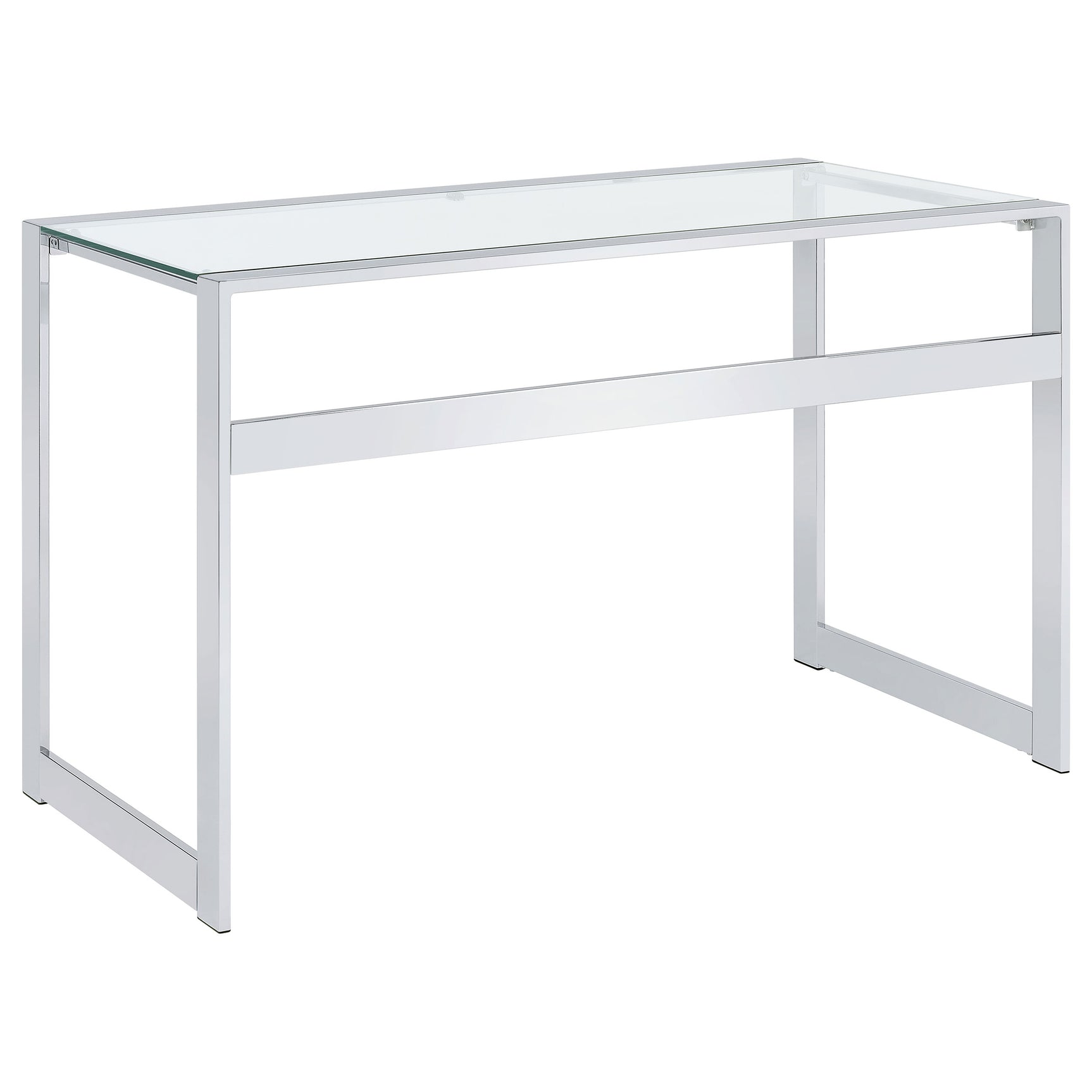 Hartford 47-inch Glass Top Writing Desk Chrome - Tampa Furniture Outlet