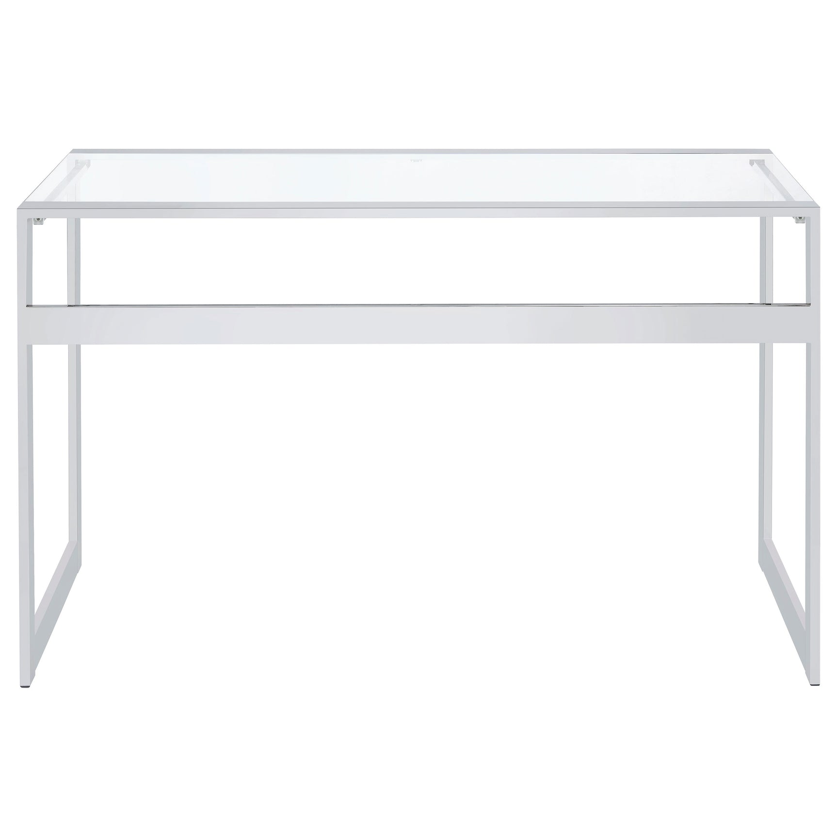 Hartford 47-inch Glass Top Writing Desk Chrome - Tampa Furniture Outlet