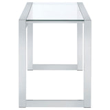 Hartford 47-inch Glass Top Writing Desk Chrome - Tampa Furniture Outlet