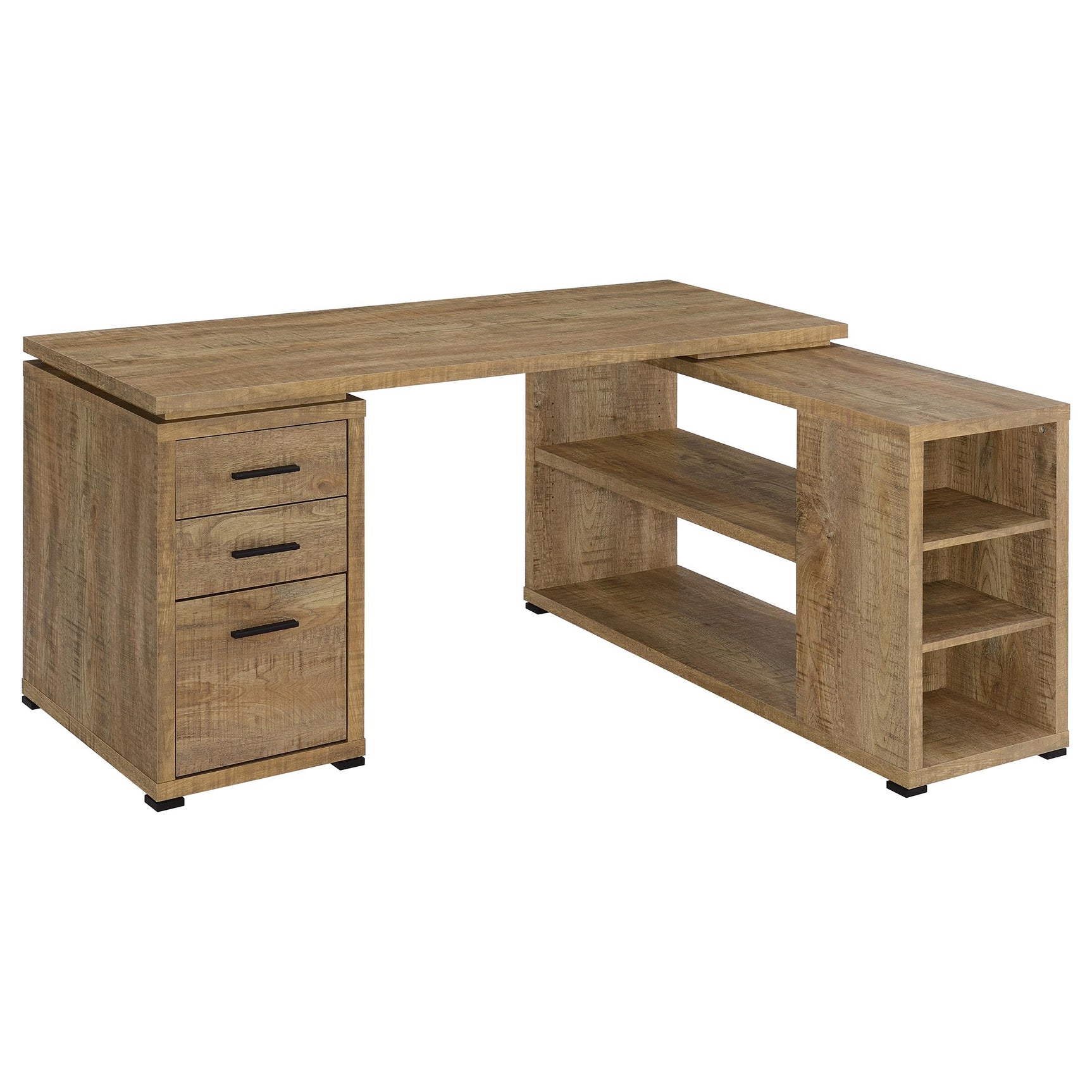Tampa Furniture Outlet - Coaster - Yvette 60-inch 3-drawer L-Shape Computer Desk Mango - 800786