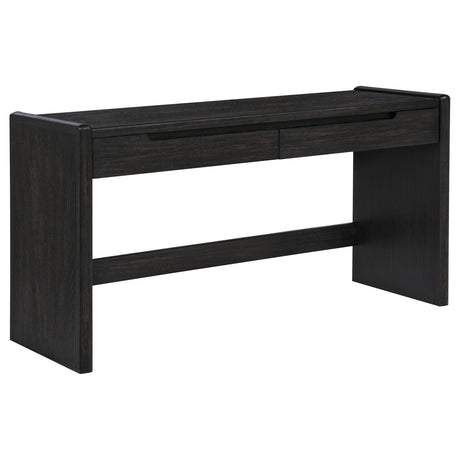 Tampa Furniture Outlet - Coaster - Leandro 2-drawer Home Office Writing Desk Burnished Black - 800790