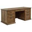Tampa Furniture Outlet - Coaster - Altidore 68-inch 7-drawer Executive Home Office Desk Distressed Brown - 800795